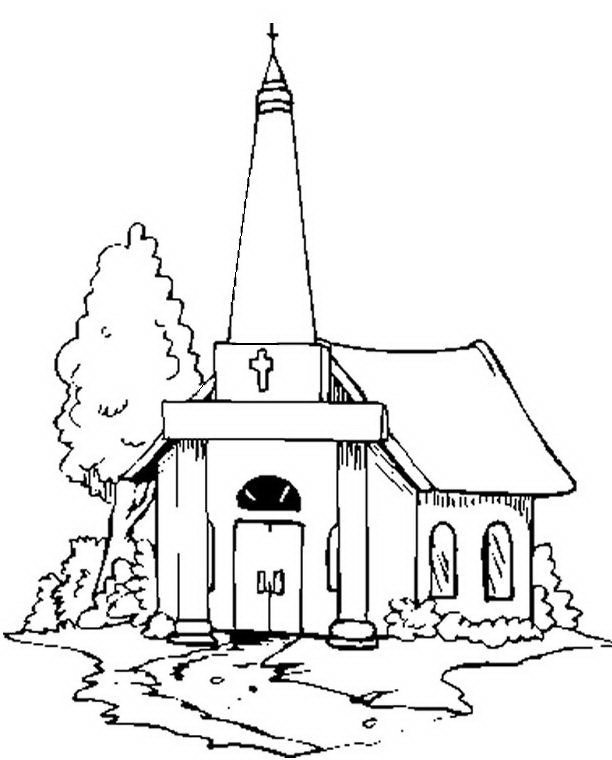 着色页: 教会 (建筑和建筑) #64265 - 免费可打印着色页