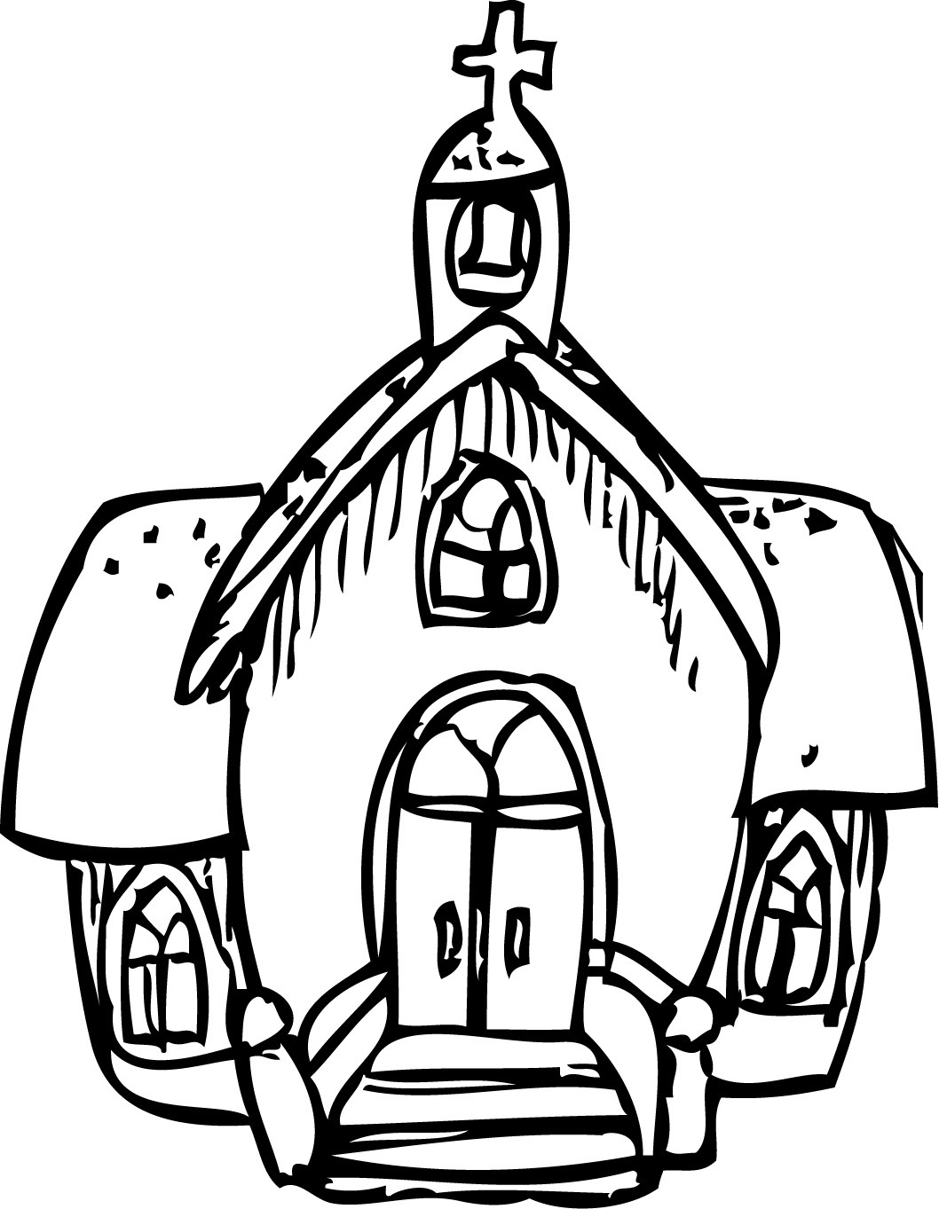 着色页: 教会 (建筑和建筑) #64273 - 免费可打印着色页