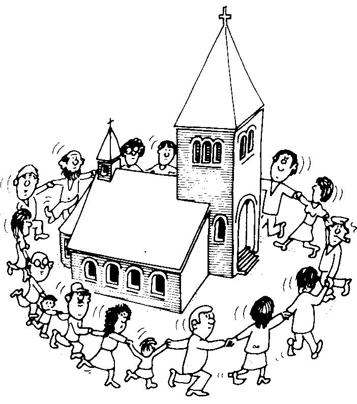 着色页: 教会 (建筑和建筑) #64284 - 免费可打印着色页