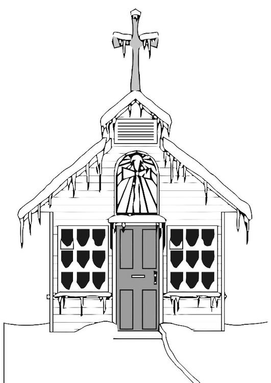 着色页: 教会 (建筑和建筑) #64285 - 免费可打印着色页