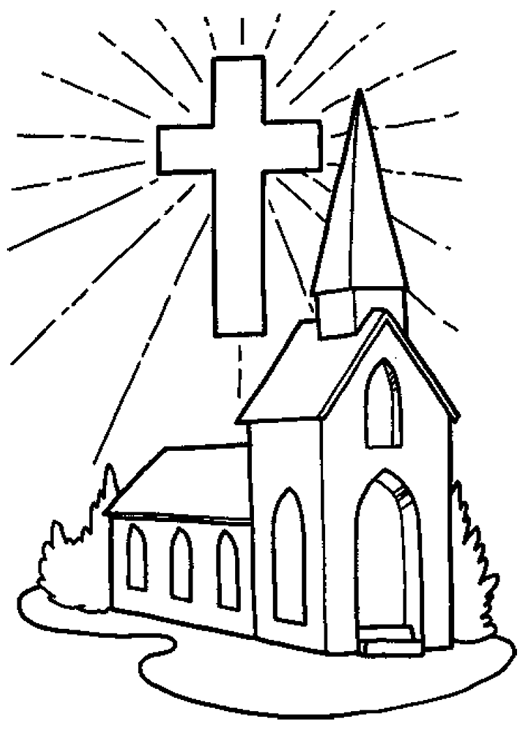 着色页: 教会 (建筑和建筑) #64313 - 免费可打印着色页