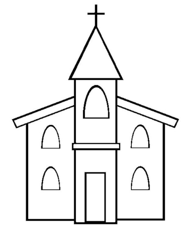 着色页: 教会 (建筑和建筑) #64314 - 免费可打印着色页
