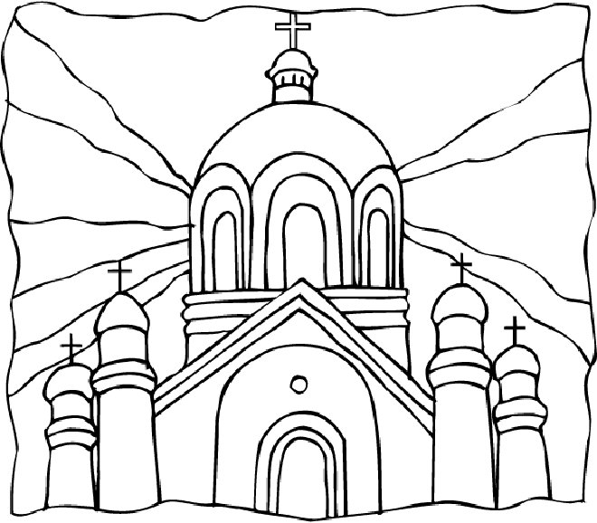 着色页: 教会 (建筑和建筑) #64333 - 免费可打印着色页