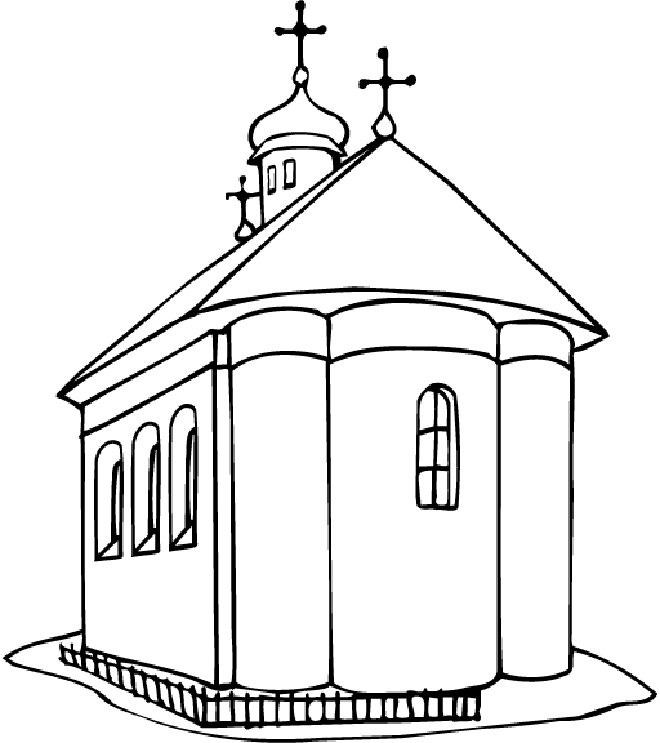 着色页: 教会 (建筑和建筑) #64340 - 免费可打印着色页