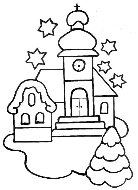 着色页: 教会 (建筑和建筑) #64371 - 免费可打印着色页