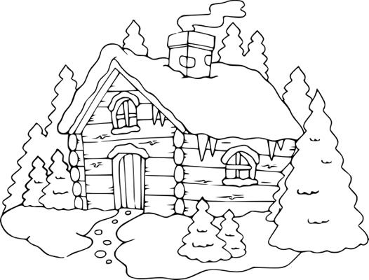 着色页: 木屋 (建筑和建筑) #169885 - 免费可打印着色页