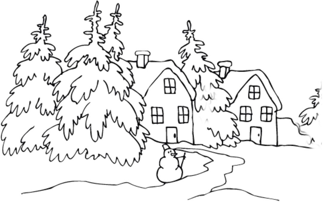 着色页: 木屋 (建筑和建筑) #169929 - 免费可打印着色页