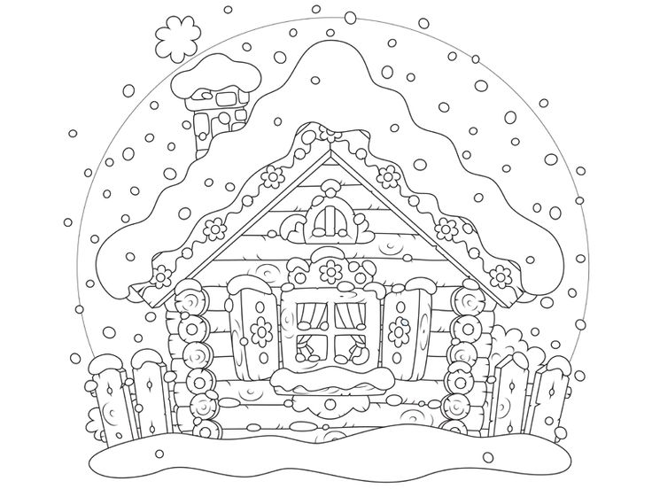 着色页: 木屋 (建筑和建筑) #169934 - 免费可打印着色页