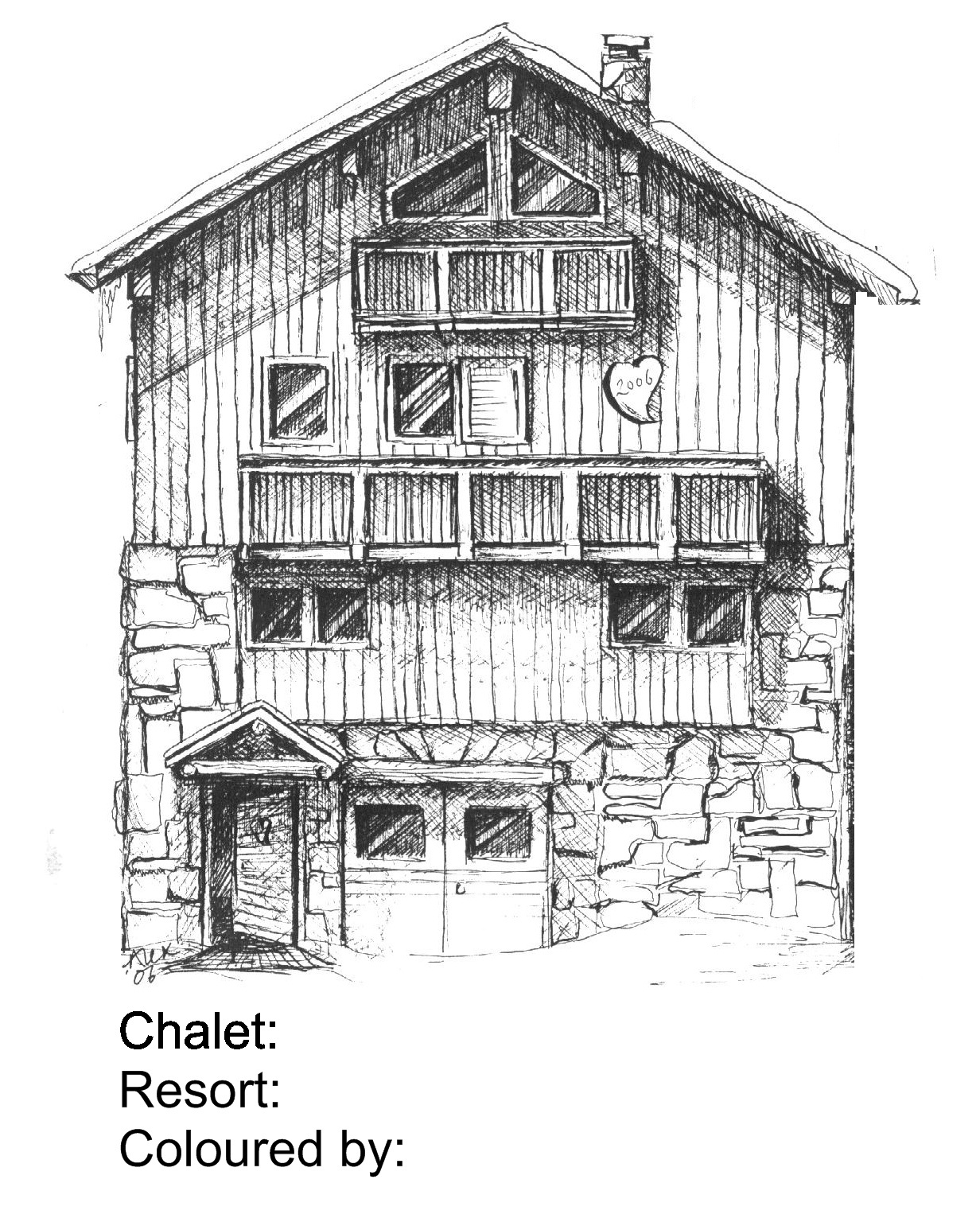 着色页: 木屋 (建筑和建筑) #169936 - 免费可打印着色页