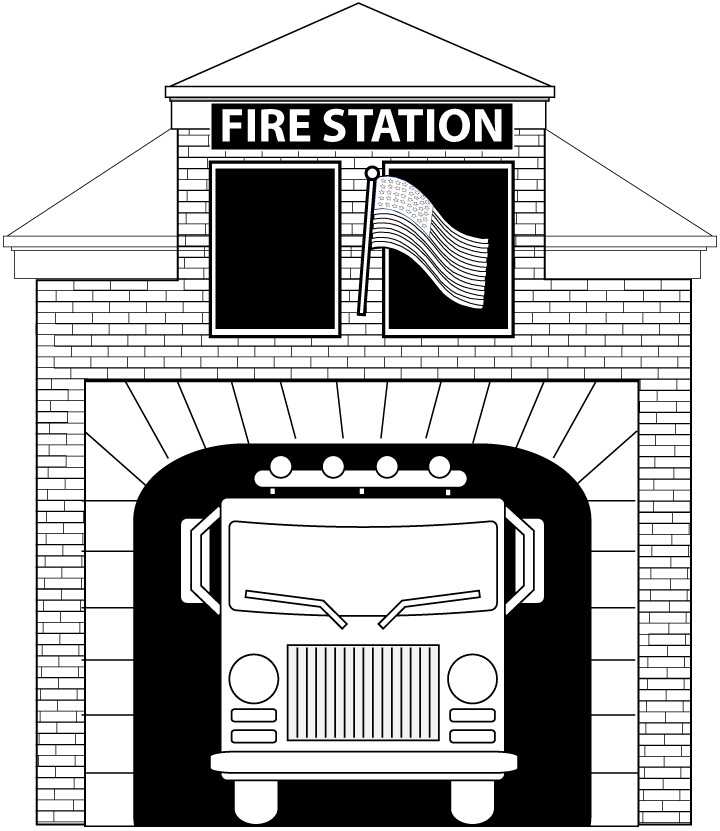 着色页: 消防局 (建筑和建筑) #68595 - 免费可打印着色页