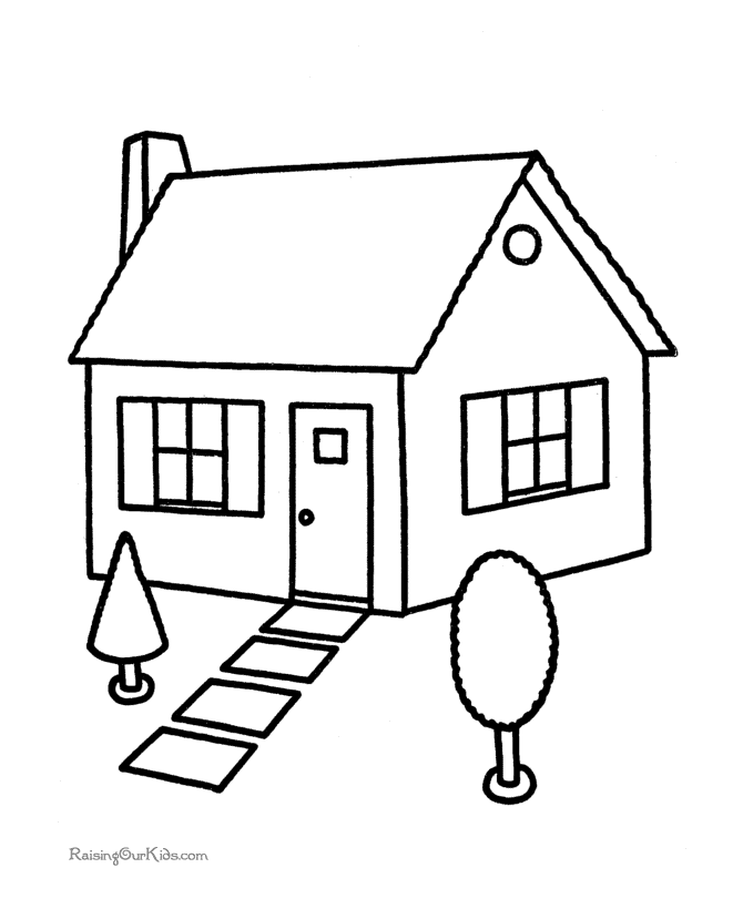 着色页: 房子 (建筑和建筑) #64623 - 免费可打印着色页