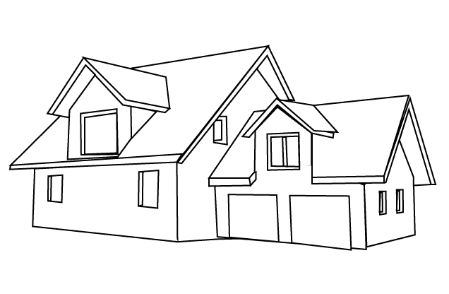 着色页: 房子 (建筑和建筑) #64640 - 免费可打印着色页