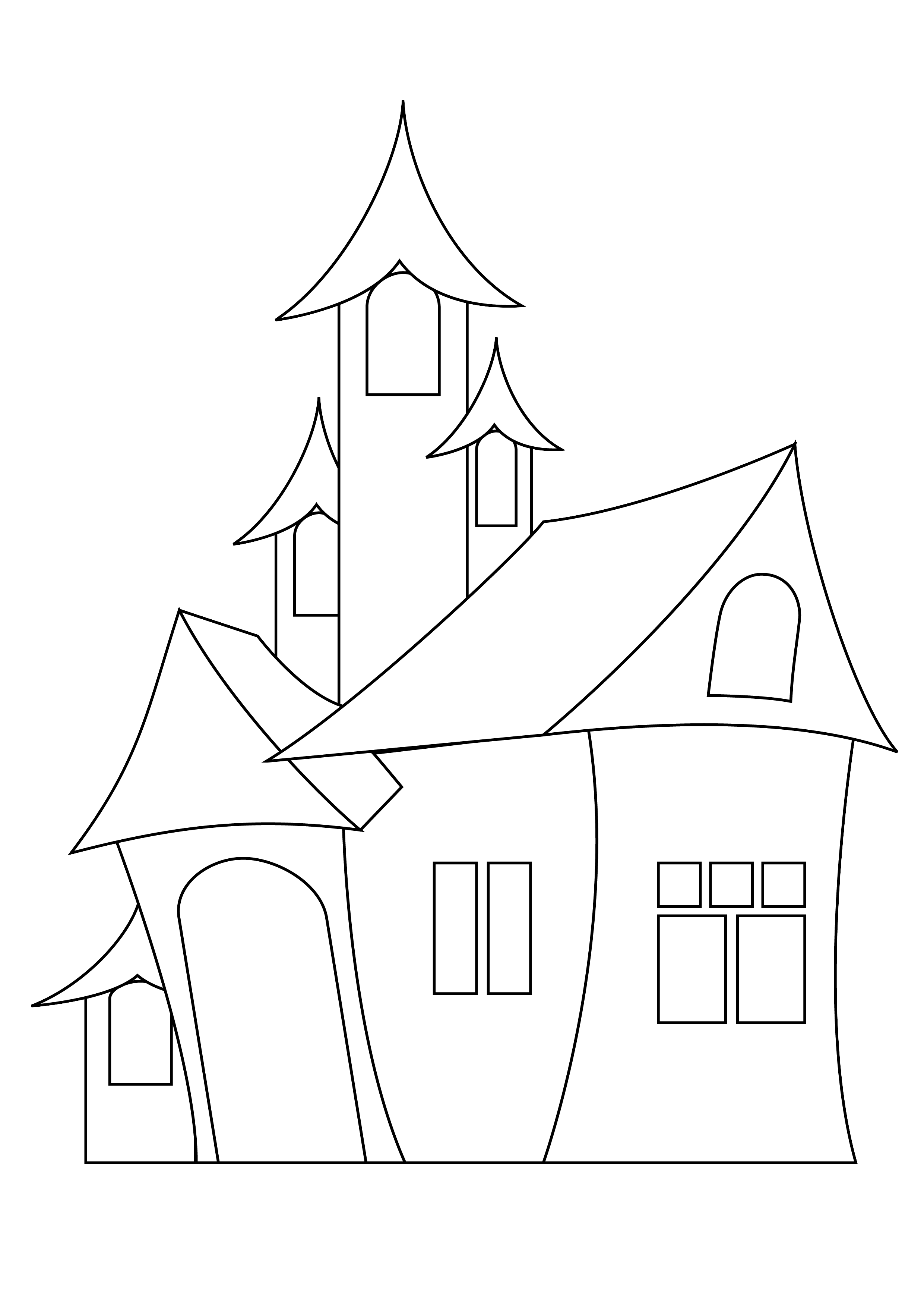 着色页: 房子 (建筑和建筑) #64676 - 免费可打印着色页
