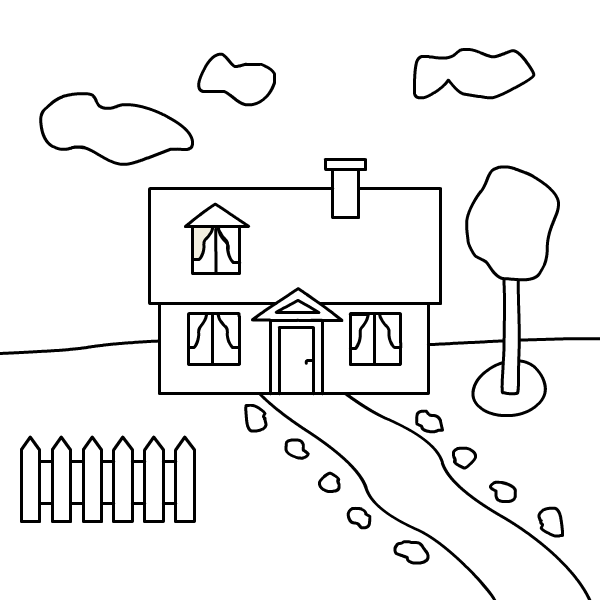 着色页: 房子 (建筑和建筑) #64687 - 免费可打印着色页