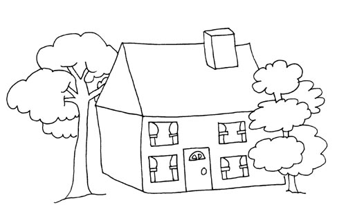 着色页: 房子 (建筑和建筑) #64709 - 免费可打印着色页