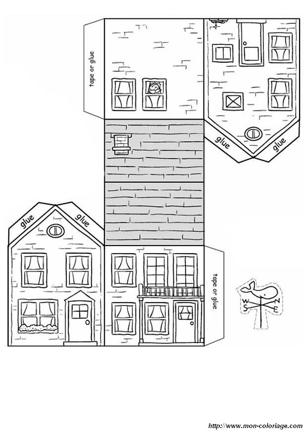 着色页: 房子 (建筑和建筑) #64714 - 免费可打印着色页