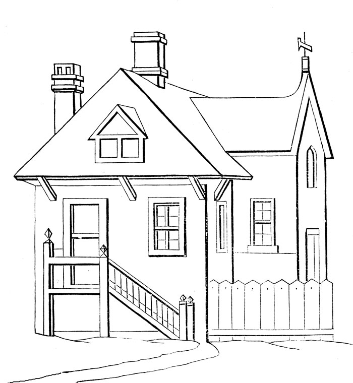 着色页: 房子 (建筑和建筑) #64731 - 免费可打印着色页