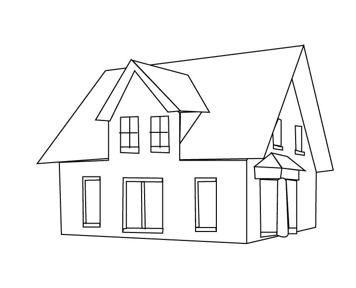 着色页: 房子 (建筑和建筑) #64738 - 免费可打印着色页