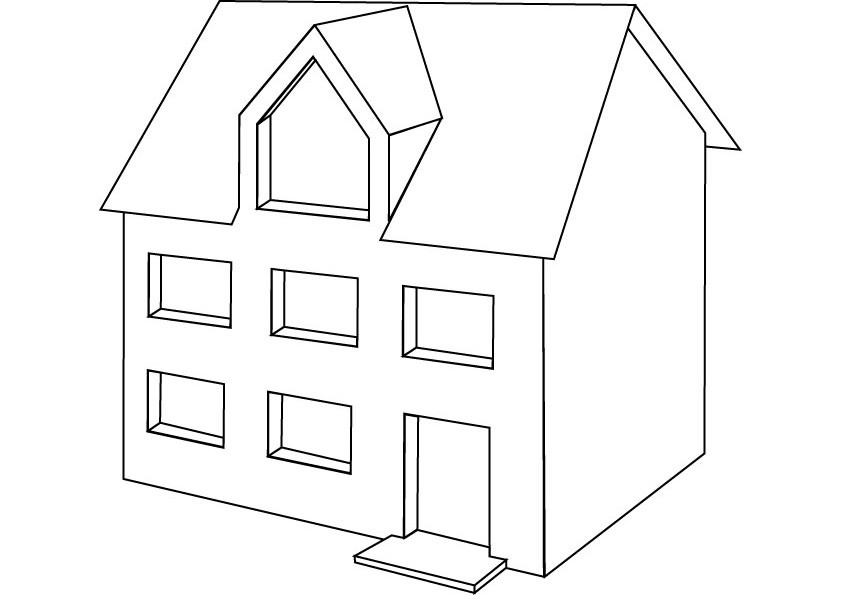 着色页: 房子 (建筑和建筑) #64747 - 免费可打印着色页