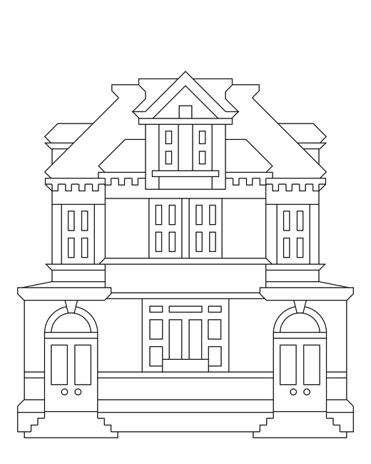 着色页: 房子 (建筑和建筑) #64809 - 免费可打印着色页