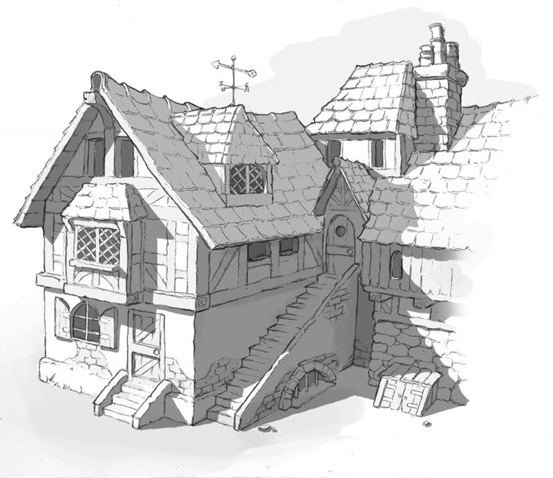 着色页: 房子 (建筑和建筑) #66548 - 免费可打印着色页