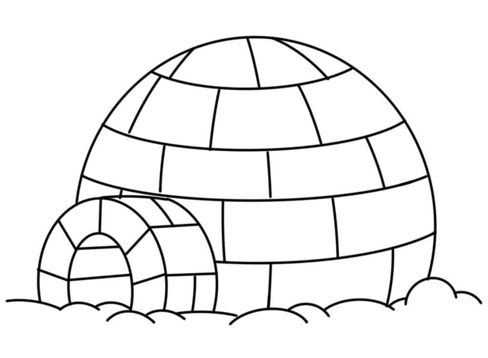 着色页: 圆顶冰屋 (建筑和建筑学) #179775 - 免费可打印着色页