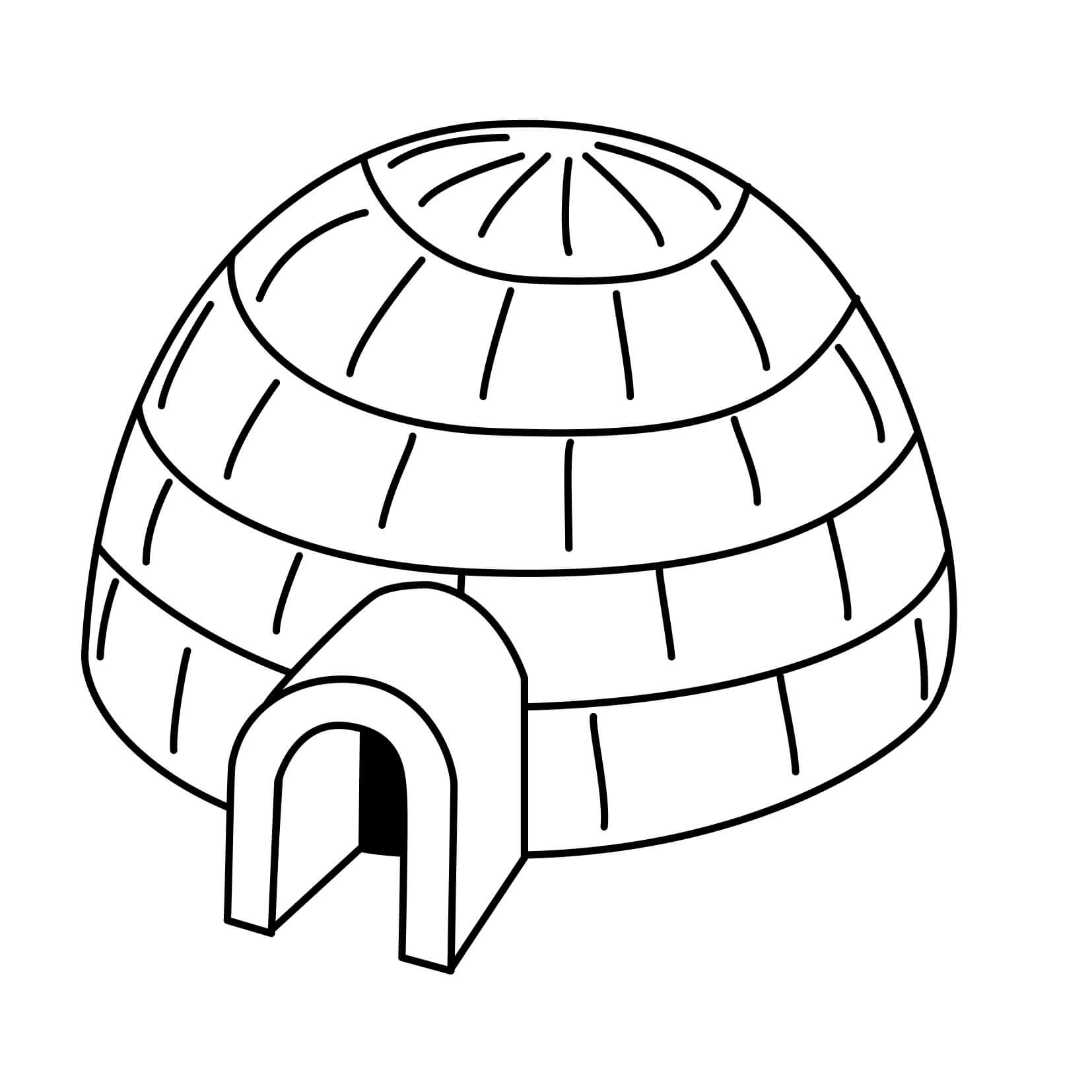 着色页: 圆顶冰屋 (建筑和建筑学) #179779 - 免费可打印着色页