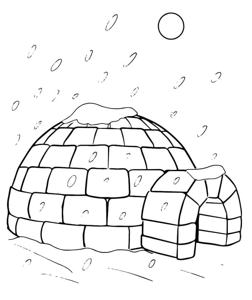 着色页: 圆顶冰屋 (建筑和建筑学) #179786 - 免费可打印着色页