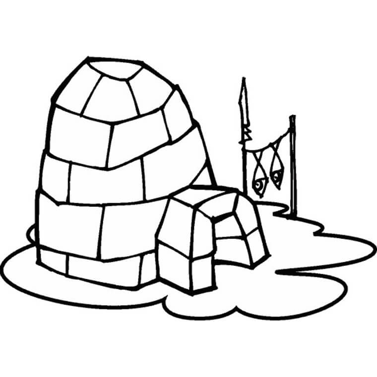 着色页: 圆顶冰屋 (建筑和建筑学) #179791 - 免费可打印着色页