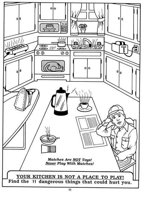 着色页: 厨房间 (建筑和建筑) #63529 - 免费可打印着色页