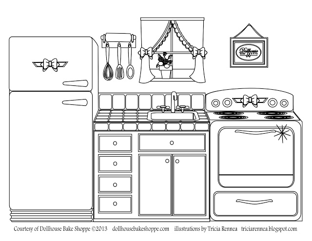 着色页: 厨房间 (建筑和建筑) #63544 - 免费可打印着色页