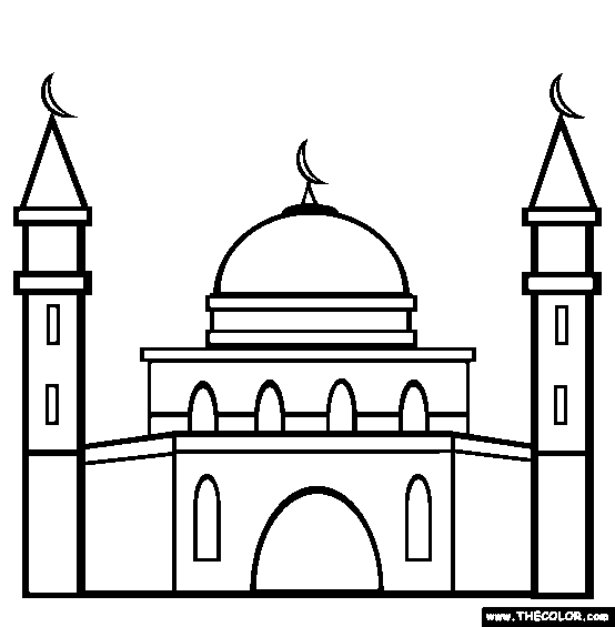 着色页: 清真寺 (建筑和建筑) #64510 - 免费可打印着色页