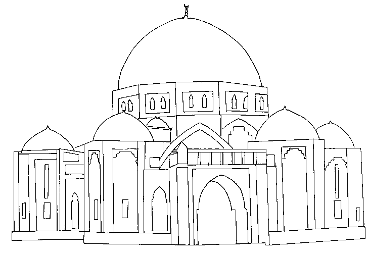 着色页: 清真寺 (建筑和建筑) #64514 - 免费可打印着色页