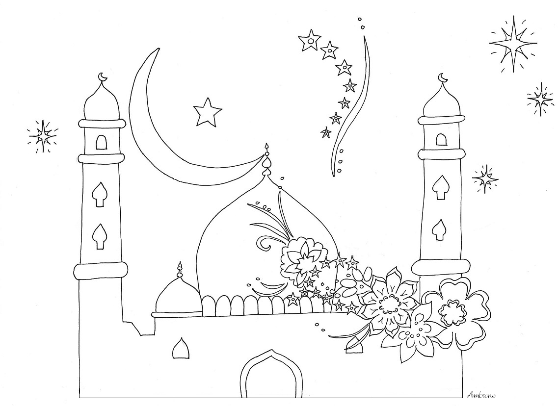 着色页: 清真寺 (建筑和建筑) #64515 - 免费可打印着色页
