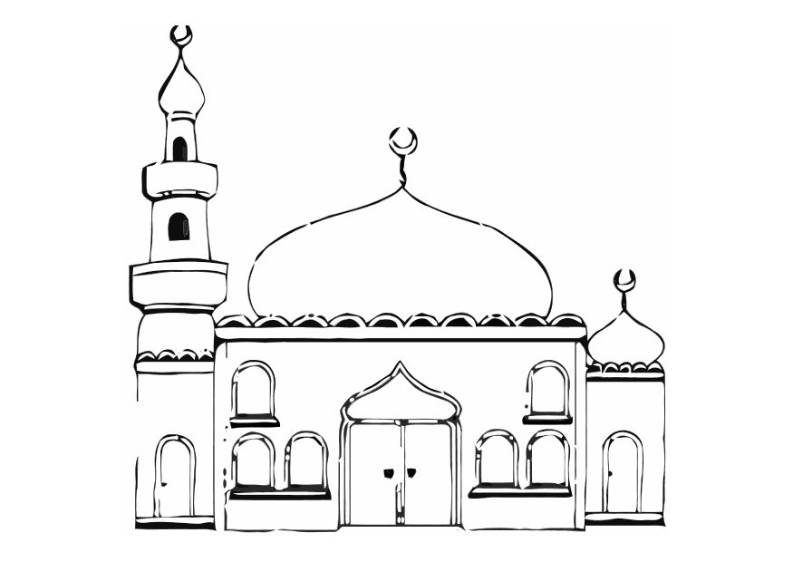 着色页: 清真寺 (建筑和建筑) #64519 - 免费可打印着色页