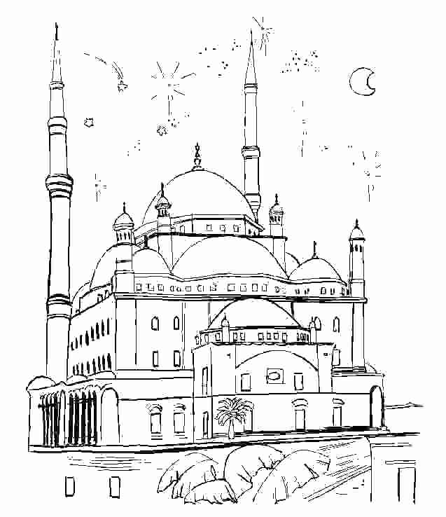 着色页: 清真寺 (建筑和建筑) #64531 - 免费可打印着色页