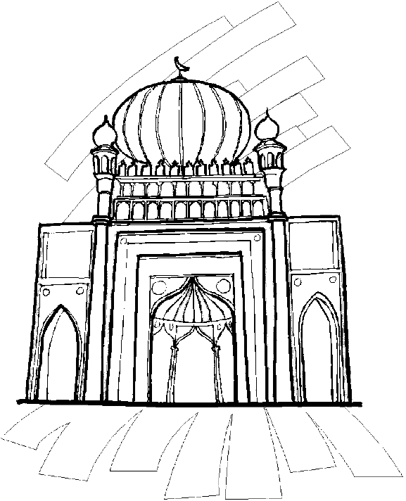 着色页: 清真寺 (建筑和建筑) #64556 - 免费可打印着色页