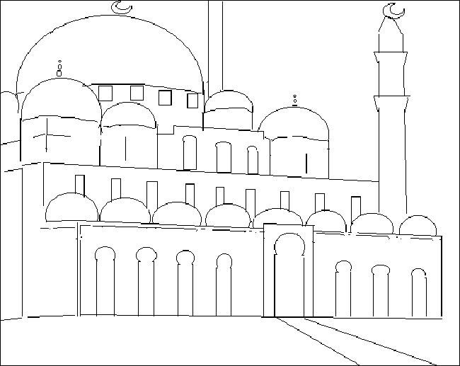 着色页: 清真寺 (建筑和建筑) #64570 - 免费可打印着色页