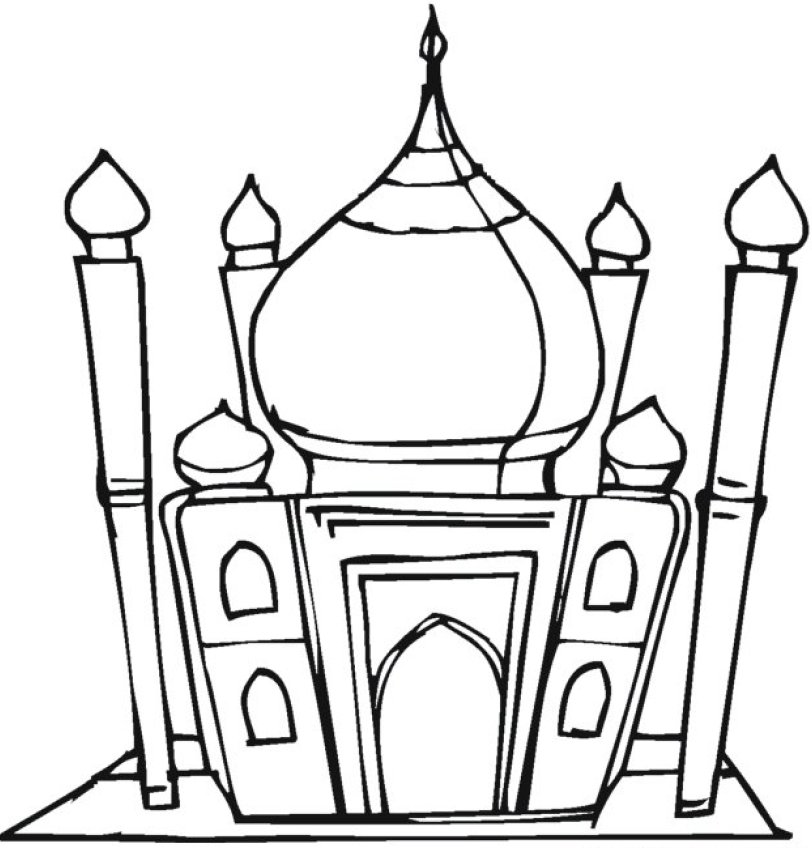 着色页: 清真寺 (建筑和建筑) #64577 - 免费可打印着色页