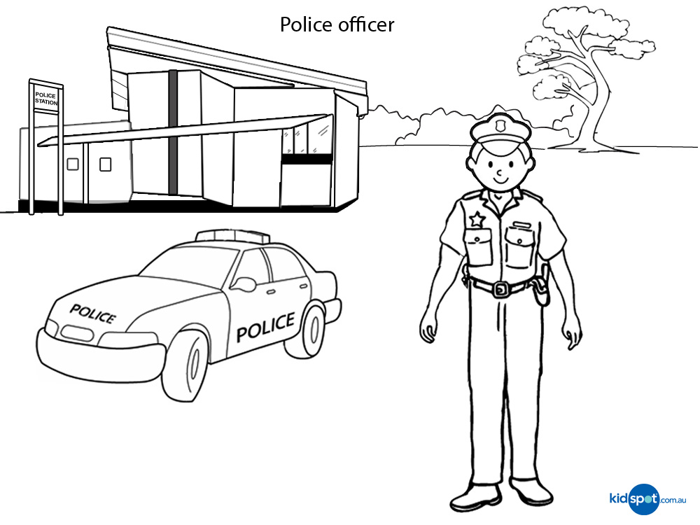 着色页: 警察局 (建筑和建筑) #68915 - 免费可打印着色页
