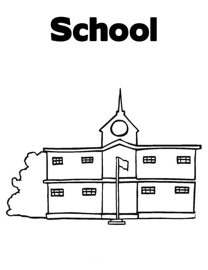 着色页: 学校 (建筑和建筑) #63989 - 免费可打印着色页