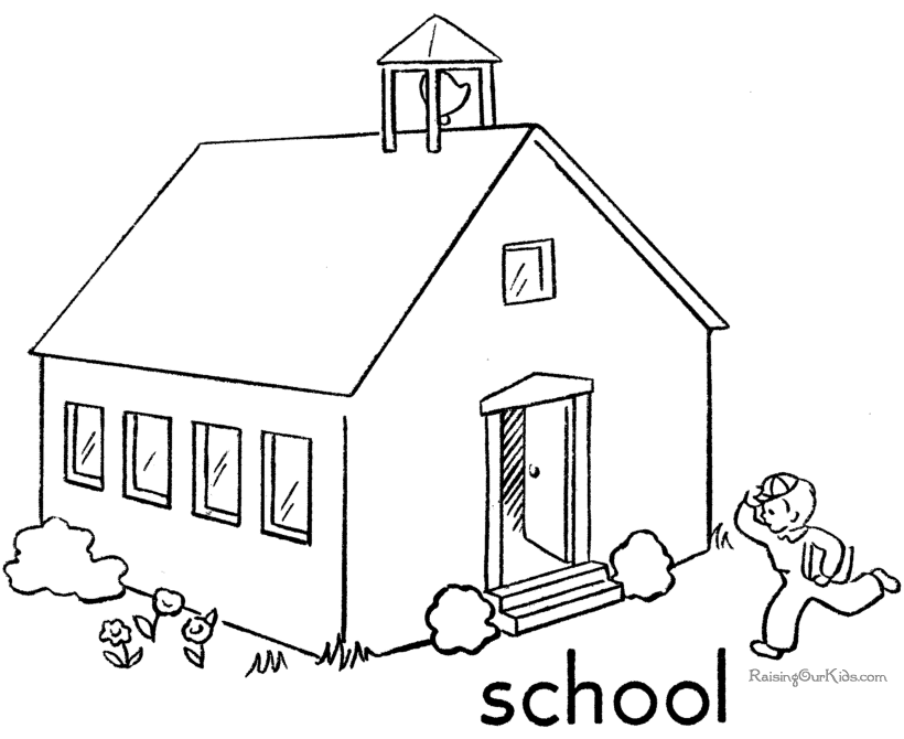着色页: 学校 (建筑和建筑) #63998 - 免费可打印着色页