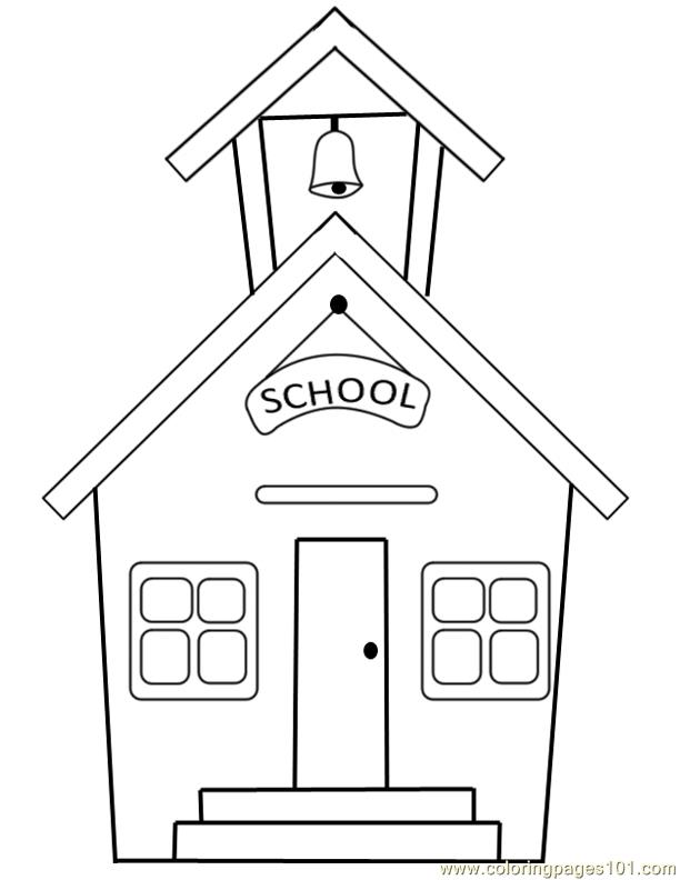 着色页: 学校 (建筑和建筑) #66807 - 免费可打印着色页