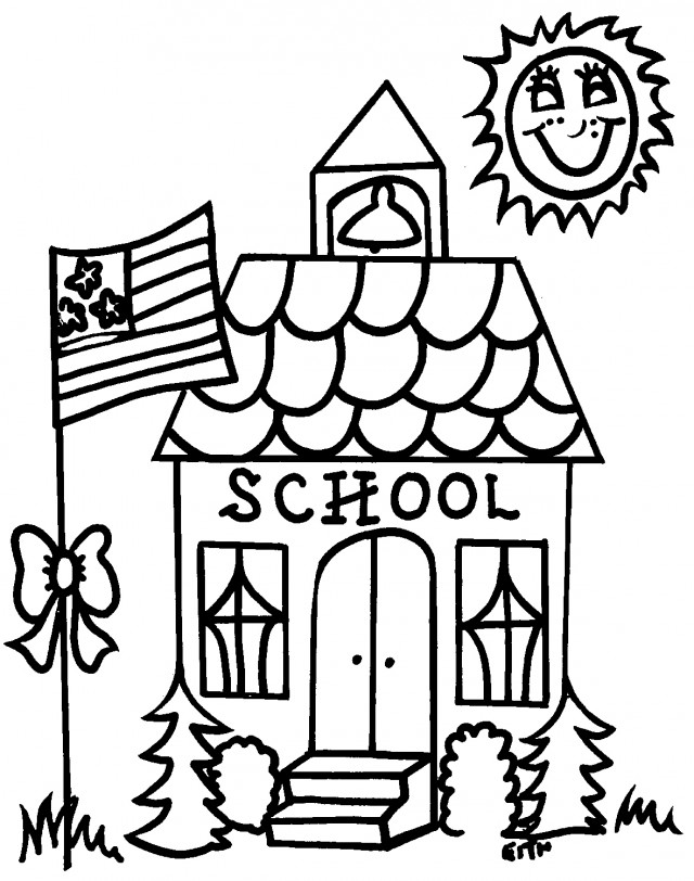 着色页: 学校 (建筑和建筑) #66871 - 免费可打印着色页