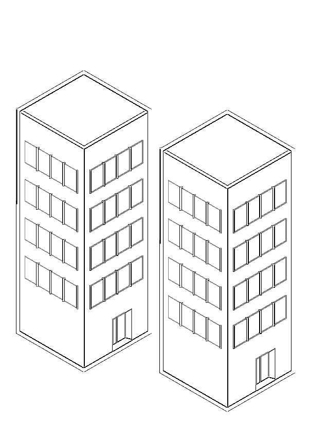 着色页: 摩天大楼 (建筑和建筑) #65544 - 免费可打印着色页