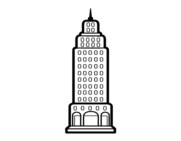 着色页: 摩天大楼 (建筑和建筑) #65552 - 免费可打印着色页
