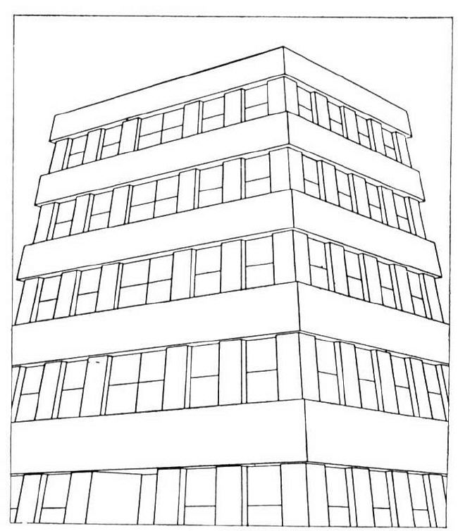 着色页: 摩天大楼 (建筑和建筑) #65817 - 免费可打印着色页