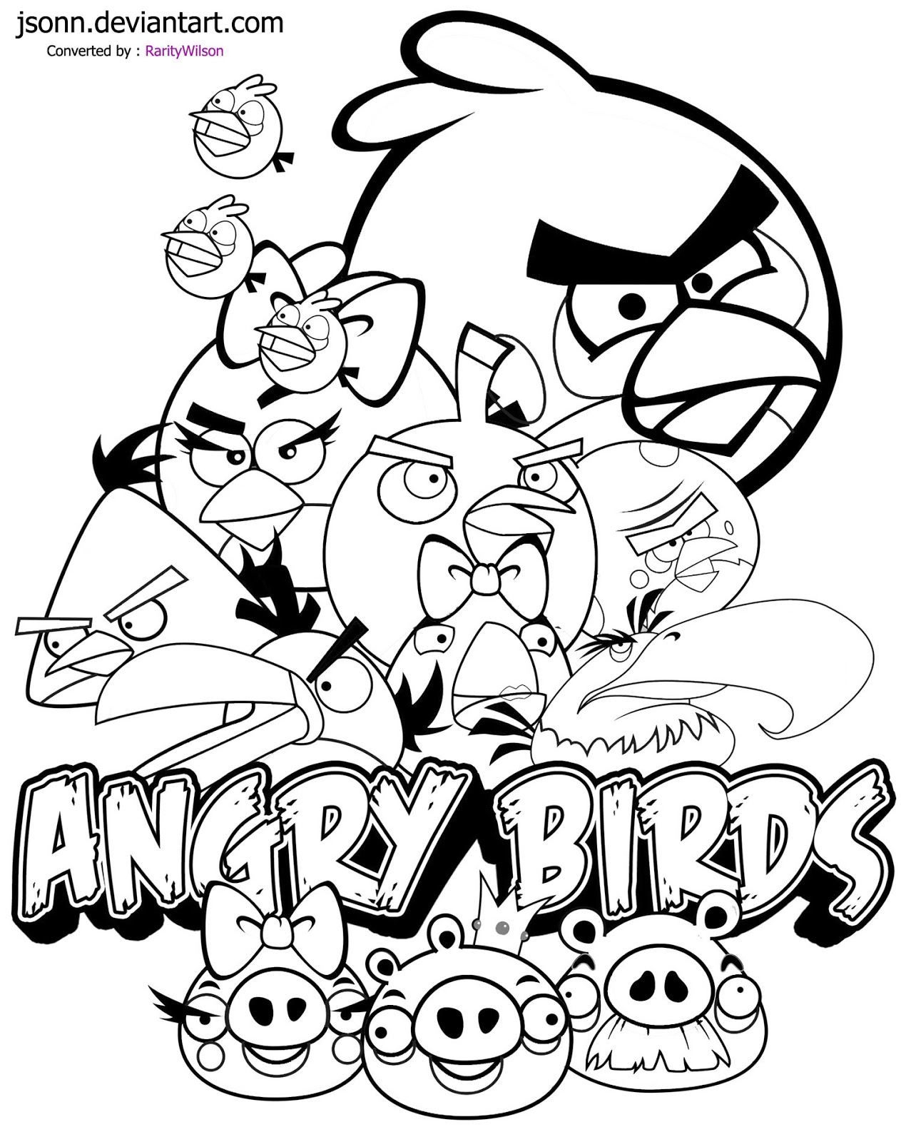 着色页: 愤怒的小鸟 (动画片) #25066 - 免费可打印着色页