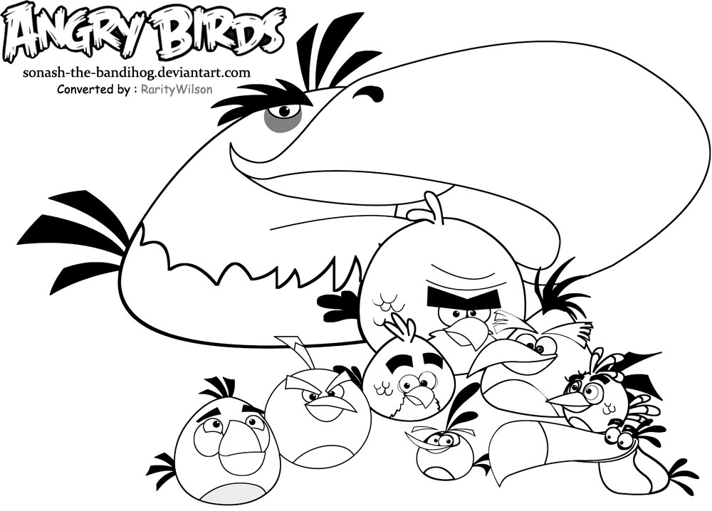 着色页: 愤怒的小鸟 (动画片) #25086 - 免费可打印着色页