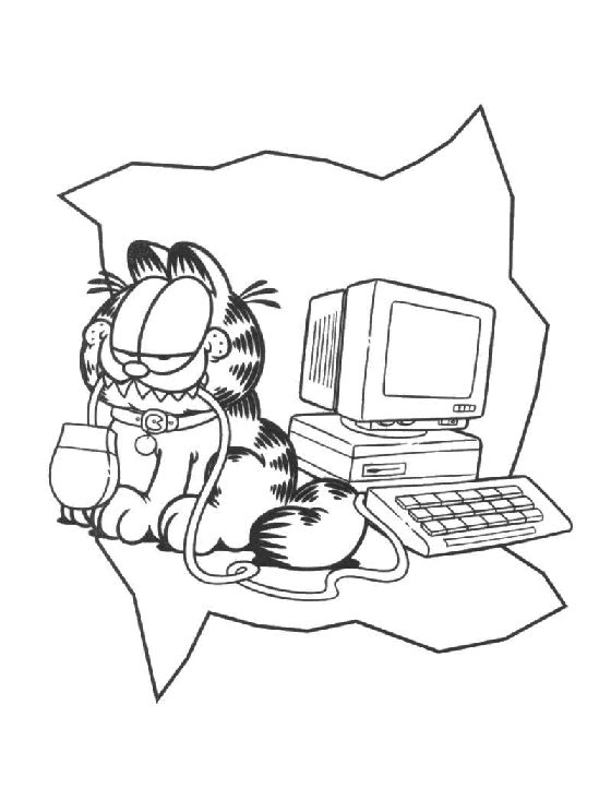 着色页: 加菲猫 (动画片) #26166 - 免费可打印着色页